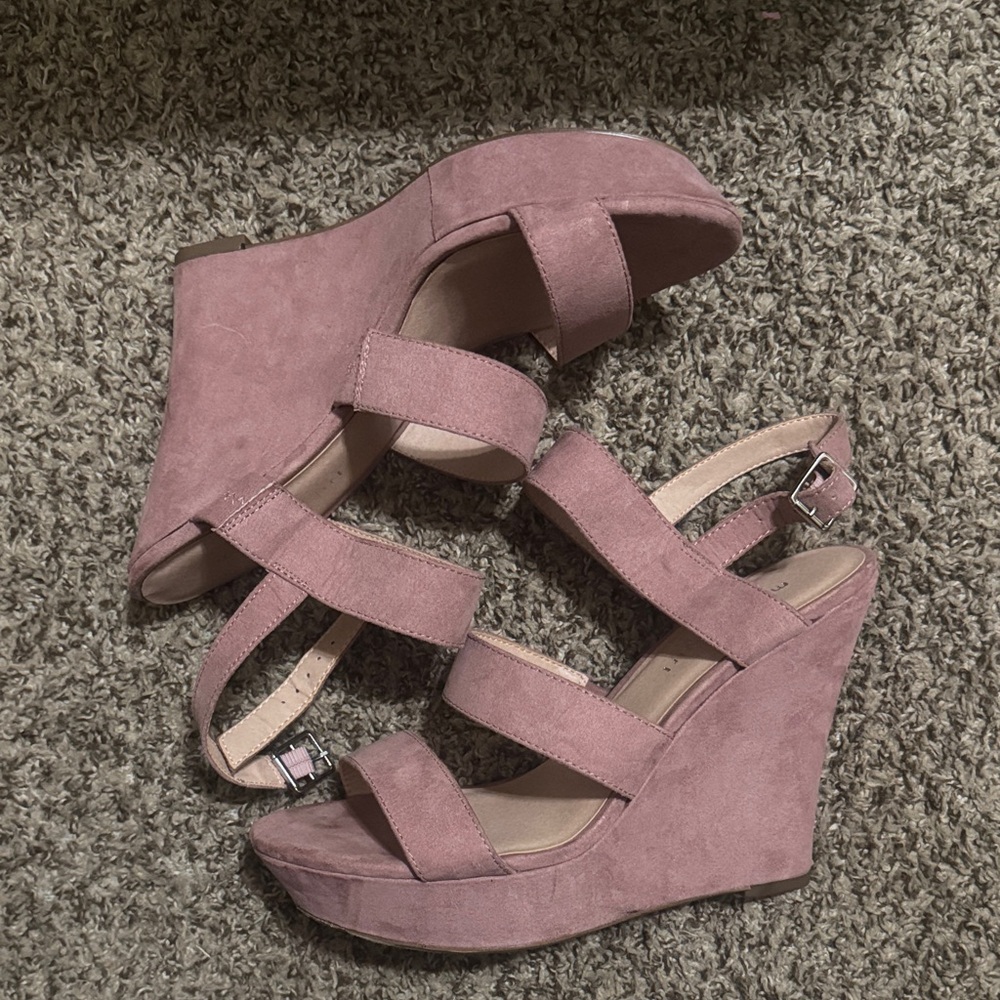 Pink Wedge Sandals